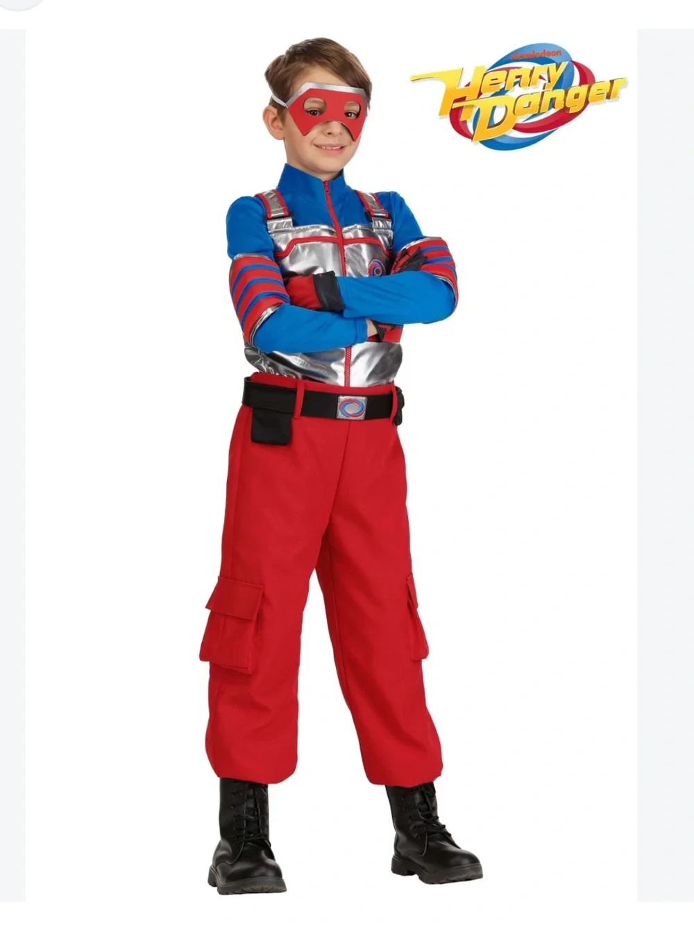 Henry Danger Kid Danger Costume 🦸 | Complete Set | Jumpsuit, Mask, Gloves & Belt